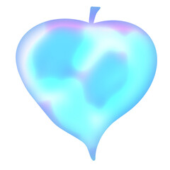 Obraz premium Iridescent tropical leaves png clip art. Holographic y2k botanical graphic elements in blue, pink and purple colors