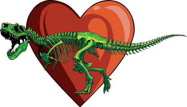 colored Tyrannosaurus skeleton image vector illustration design