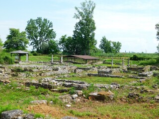 Ruins of the villa of Dionysus in the ancient city of Dion, in Greece

