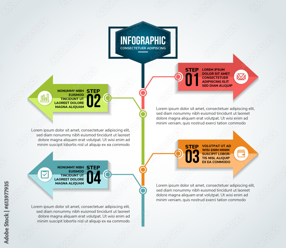 Poster modern 4 step infographic design template.vector can be used for timeline workflow layout, diagram, 