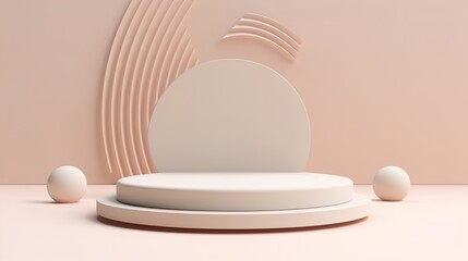 3d render abstract display podium platform for product presentation and advertising minimal scene backdrop with clean Generative AI