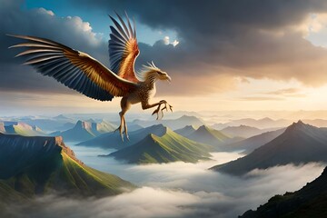 mystical bird in the mountains