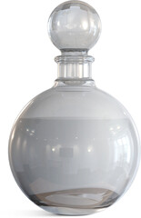 Retro Clear Apothecary White Glass Bottle With Glass Stopper 3D Rendering