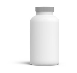 Nutrition Supplemet Plastic Bottle Jar Packaging Isolated 3D Rendering