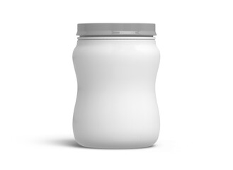 Nutrition Supplemet Plastic Bottle Jar Packaging Isolated 3D Rendering