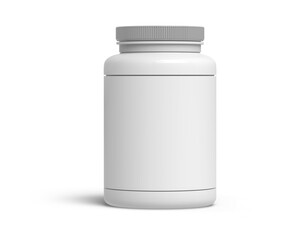 Nutrition Supplemet Plastic Bottle Jar Packaging Isolated 3D Rendering