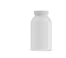 Nutrition Supplemet Plastic Bottle Jar Packaging Isolated 3D Rendering