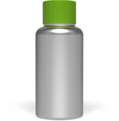Energy Drink Bottle With Green Lid Empty Isolated 3D Rendering