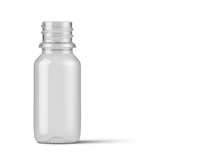 Clear Glass Dropper Bottle 3D Rendering