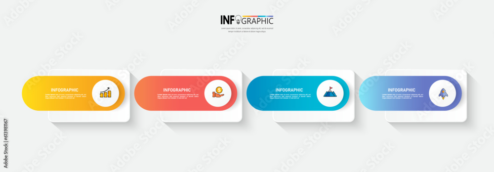 Poster presentation business infographic template vector.