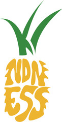Pineapple, Illustration of pineapple with the word Kindness