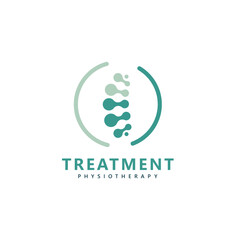 Treatment chiropractic logo design inspiration. Physiotherapy symbol icon design - obrazy, fototapety, plakaty