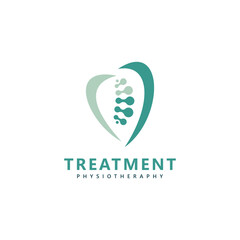 Treatment chiropractic logo design inspiration. Physiotherapy symbol icon design