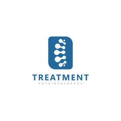 Treatment chiropractic logo design inspiration. Physiotherapy symbol icon design