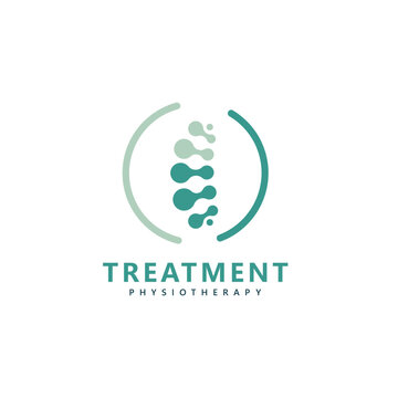 Treatment chiropractic logo design inspiration. Physiotherapy symbol icon design