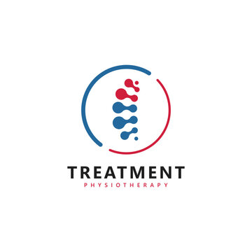 Treatment chiropractic logo design inspiration. Physiotherapy symbol icon design