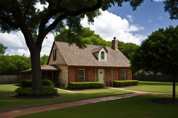 Fototapeta na wymiar A typical ranch-style house in Texas. Generative AI