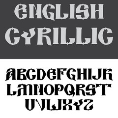 English author beautiful font with oblong letters.