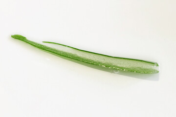 Sliced Aloe Vera. Close-up. View from above