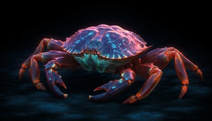 Deep Sea Crab Bioluminescent Glow