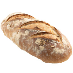 Loaf of fresh baked white bread isolated, generative ai cut out