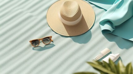 photo of a summer blank mockup. The image features a clean, modern mockup in a summery context, perfect for showcasing custom branding or graphics Generative AI