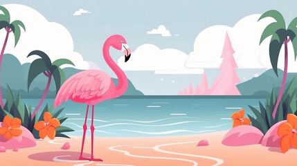 flamingo in the water
