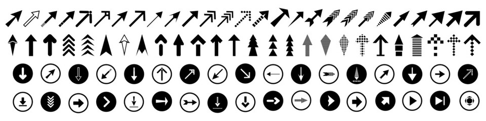 Arrows icons set. Arrow vector collection. Cursor. Simple arrows. Direction cursors.