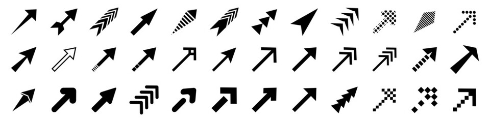 Arrows icons. Big black set of arrow icon.Cursor sign. Modern simple arrows. Direction.