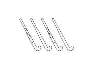Field hockey stick icon. Outline field hockey stick vector icon for web design isolated on white background