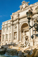 Fototapeta na wymiar The Trevi Fountain Trevi district in Rome, Italy