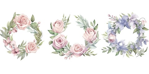 floral_wreath_with_flowers_and_leaves_in_watercolor
