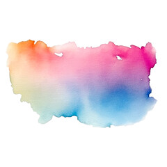 Pastel watercolor painting brush stroke isolated on transparent background. Generative ai