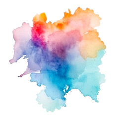 Pastel watercolor painting brush stroke isolated on transparent background. Generative ai