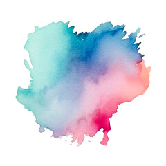 Pastel watercolor painting brush stroke isolated on transparent background. Generative ai