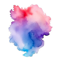 Pastel watercolor painting brush stroke isolated on transparent background. Generative ai
