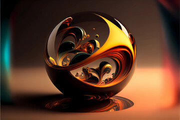 Beautiful marbles, Generative AI, colorful art, imaginative