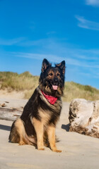 dog on the beach