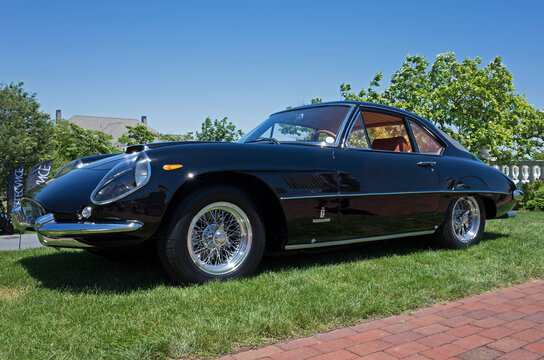 Hershey, PA, USA-June 12, 2016: 1961 Ferrari 400 Superamerica Coupe by Farina on display. One of 7 made with covered headlights, it was aimed at wealthy clients of Ferrari.