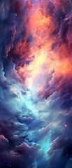 Fototapeta premium Colorful space galaxy cloud nebula. Stary cosmos.