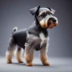 An illustration dog(Miniature Schnauzer)