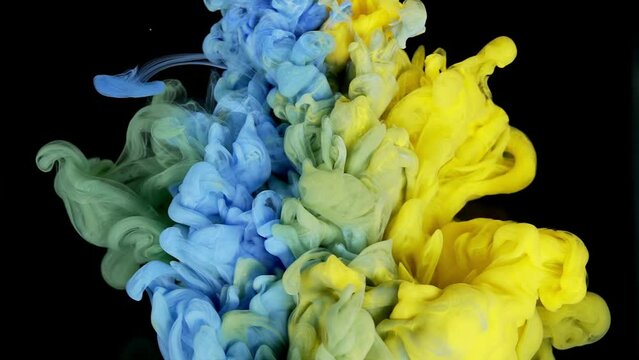 Fluid Dynamics Unleashed: Captivating Swirls and Eddies of Ink in Close-Up Slow Motion