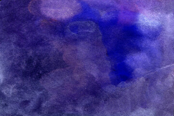 Fototapeta na wymiar Purple blue hand-drawn watercolor background