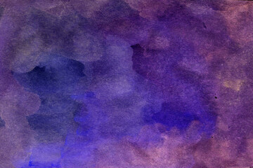 Purple blue hand-drawn watercolor background