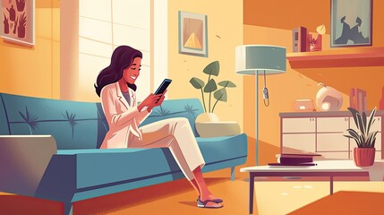 Woman speaking to her physician on a telemedicine visit