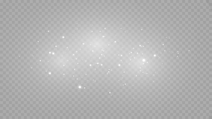 Dust white. White sparks and stars shine with special light. Vector sparkles on a transparent background.	PNG
