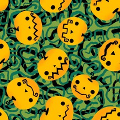 Halloween seamless pumpkins pattern for fabrics and wrapping paper and clothes print