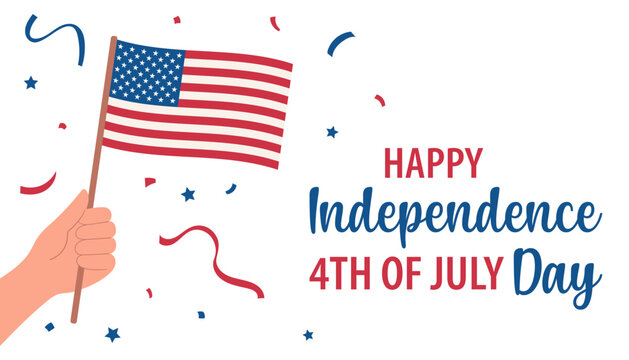 Happy Independence Day, 4th of July. USA Vector hand drawn banner