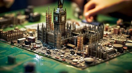 London Miniature on a Motherboard - generative ai