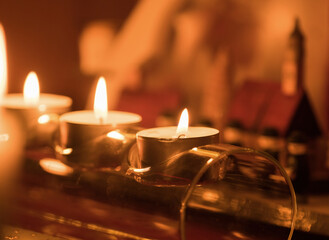 Cosy christmas decoration with candles at winter in Jena